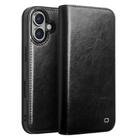 For iPhone 16 Plus QIALINO Classic Genuine Leather Phone Case(Black) - 1