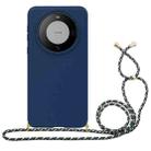 For Huawei Mate 60 Pro Wheat Straw Material + TPU Phone Case with Lanyard(Blue) - 1