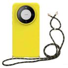 For Huawei Mate 60 Wheat Straw Material + TPU Phone Case with Lanyard(Yellow) - 1