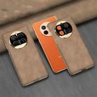 For Huawei Mate 50 Pro GKK Electroplating Leather Surface Phone Case(Brown) - 1