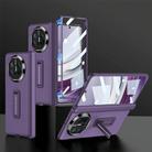 For Huawei Mate X5 GKK Magnetic Hinge Flip Leather Phone Case with Holder(Purple) - 1