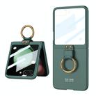 For Samsung Galaxy Z Flip5 GKK Integrated Ultra-thin PC Ring Holder Phone Case(Dark Green) - 1