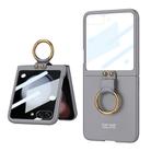 For Samsung Galaxy Z Flip5 GKK Integrated Ultra-thin PC Ring Holder Phone Case(Grey) - 1