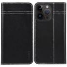 For iPhone 15 Pro Max GEBEI Top-grain Horizontal Flip Leather Phone Case(Black) - 1