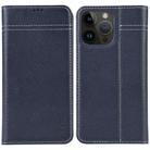 For iPhone 15 Pro Max GEBEI Top-grain Horizontal Flip Leather Phone Case(Blue) - 1