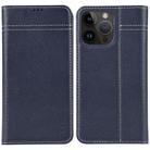 For iPhone 15 Pro GEBEI Top-grain Horizontal Flip Leather Phone Case(Blue) - 1