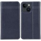For iPhone 15 Plus GEBEI Top-grain Horizontal Flip Leather Phone Case(Blue) - 1