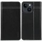 For iPhone 15 GEBEI Top-grain Horizontal Flip Leather Phone Case(Black) - 1