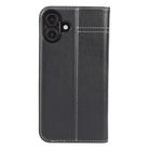 For iPhone 16 GEBEI Top-grain Horizontal Flip Leather Phone Case(Black) - 3