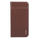 For iPhone 16 GEBEI Top-grain Horizontal Flip Leather Phone Case(Brown) - 2