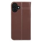 For iPhone 16 GEBEI Top-grain Horizontal Flip Leather Phone Case(Brown) - 3