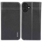 For iPhone 16 Plus GEBEI Top-grain Horizontal Flip Leather Phone Case(Black) - 1