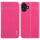 For iPhone 16 Plus GEBEI Top-grain Horizontal Flip Leather Phone Case(Rose Red) - 1