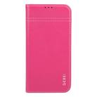 For iPhone 16 Plus GEBEI Top-grain Horizontal Flip Leather Phone Case(Rose Red) - 2