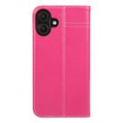 For iPhone 16 Plus GEBEI Top-grain Horizontal Flip Leather Phone Case(Rose Red) - 3