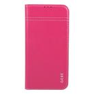 For iPhone 16 Pro Max GEBEI Top-grain Horizontal Flip Leather Phone Case(Rose Red) - 2