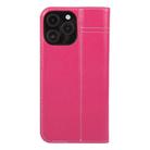 For iPhone 16 Pro Max GEBEI Top-grain Horizontal Flip Leather Phone Case(Rose Red) - 3