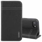 For iPhone 16e GEBEI Top-grain Horizontal Flip Leather Phone Case(Black) - 1