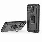 For iPhone 15 Pro Max Ice Armor Series Ring Holder Phone Case(Black) - 1