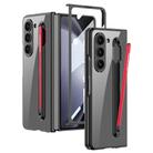 For Samsung Galaxy Z Fold5 5G GKK Integrated PC Phone Case with Pen Slot, No Include Pen(Black+Red) - 1