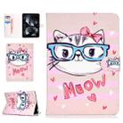 For iPad mini1 / 2 / 3 / 4 Colored Drawing Pattern Horizontal Flip PU Leather Case with Holder & Card Slot & Sleep / Wake-up Function(Glasses Cat) - 1