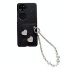 For Huawei P50 Pocket Gradient Color Glitter Shockproof Protective Phone Case With Bead Chain(Black) - 1