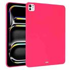 For iPad Pro 13 2024 Oil Spray Skin-friendly TPU Tablet Case(Rose Red) - 1