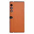 For Honor V Purse Morandi Solid Color Leather Texture Phone Case(Orange) - 1