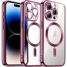 For iPhone 14 Pro Max Magsafe Magnetic Transparent Electroplated TPU Phone Case(Pink) - 1