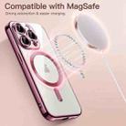 For iPhone 16 Pro Max Transparent Electroplated Magsafe Magnetic TPU Phone Case(Pink) - 3