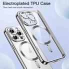 For iPhone 16 Pro Max Transparent Electroplated Magsafe Magnetic TPU Phone Case(Silver) - 2