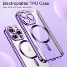 For iPhone 16 Pro Max Transparent Electroplated Magsafe Magnetic TPU Phone Case(Purple) - 2