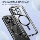 For iPhone 16 Transparent Electroplated Magsafe Magnetic TPU Phone Case(Black) - 2