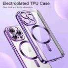 For iPhone 16 Transparent Electroplated Magsafe Magnetic TPU Phone Case(Purple) - 2