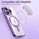 For iPhone 16 Transparent Electroplated Magsafe Magnetic TPU Phone Case(Purple) - 3