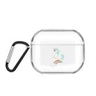 For AirPods Pro 3 Cartoon Pattern Transparent TPU Earphone Case with Keychain(Rainbow Horse) - 1
