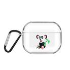 For AirPods Pro 3 Cartoon Pattern Transparent TPU Earphone Case with Keychain(Panda) - 1