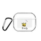For AirPods Pro 3 Cartoon Pattern Transparent TPU Earphone Case with Keychain(Crown) - 1