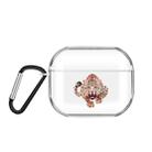 For AirPods Pro 3 Cartoon Pattern Transparent TPU Earphone Case with Keychain(Tiger) - 1