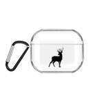 For AirPods Pro 3 Cartoon Pattern Transparent TPU Earphone Case with Keychain(Deer) - 1