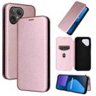 For Fairphone 5 Carbon Fiber Texture Flip Leather Phone Case(Pink) - 1