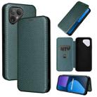 For Fairphone 5 Carbon Fiber Texture Flip Leather Phone Case(Green) - 1