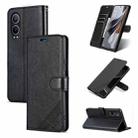 For OnePlus Nord CE4 Lite 5G AZNS Sheepskin Texture Flip Leather Phone Case(Black) - 1