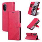 For OnePlus Nord CE4 Lite 5G AZNS Sheepskin Texture Flip Leather Phone Case(Red) - 1