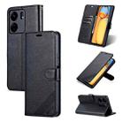 For Xiaomi Poco C65/Redmi 13C AZNS Sheepskin Texture Flip Leather Phone Case(Black) - 1