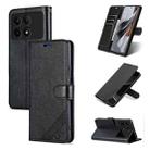 For Xiaomi Redmi K70E AZNS Sheepskin Texture Flip Leather Phone Case(Black) - 1