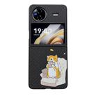 For vivo X Flip Braided Texture Colored Drawing Pattern Phone Case(Black Coffee Cat) - 1