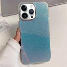 For iPhone 15 Pro Electroplated Frame IMD Glitter Powder Phone Case(Silver Blue) - 1