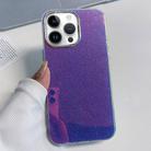 For iPhone 15 Pro Electroplated Frame IMD Glitter Powder Phone Case(Blue) - 1