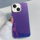 For iPhone 15 Plus Electroplated Frame IMD Glitter Powder Phone Case(Blue) - 1